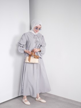 Fiyonk Detaylı Yazlık Takım – Açık Gri