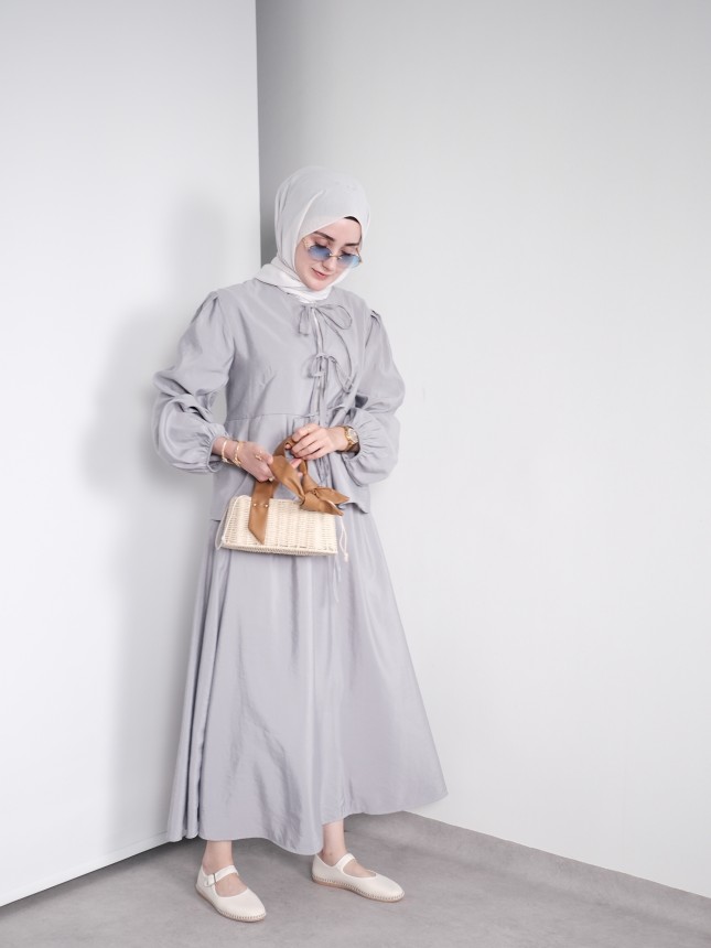 Fiyonk Detaylı Yazlık Takım – Açık Gri