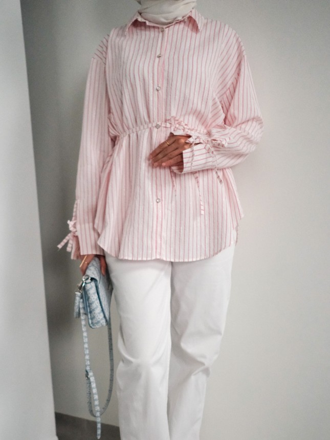 BAĞLAMA DETAYLI ,KURDALELİ GÖMLEK