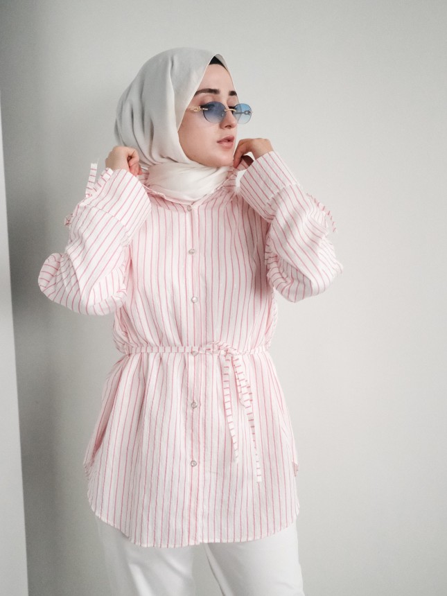 BAĞLAMA DETAYLI ,KURDALELİ GÖMLEK