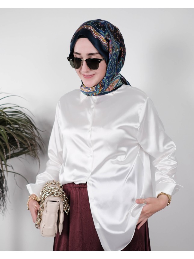 Rumi Desenli Saten Şal