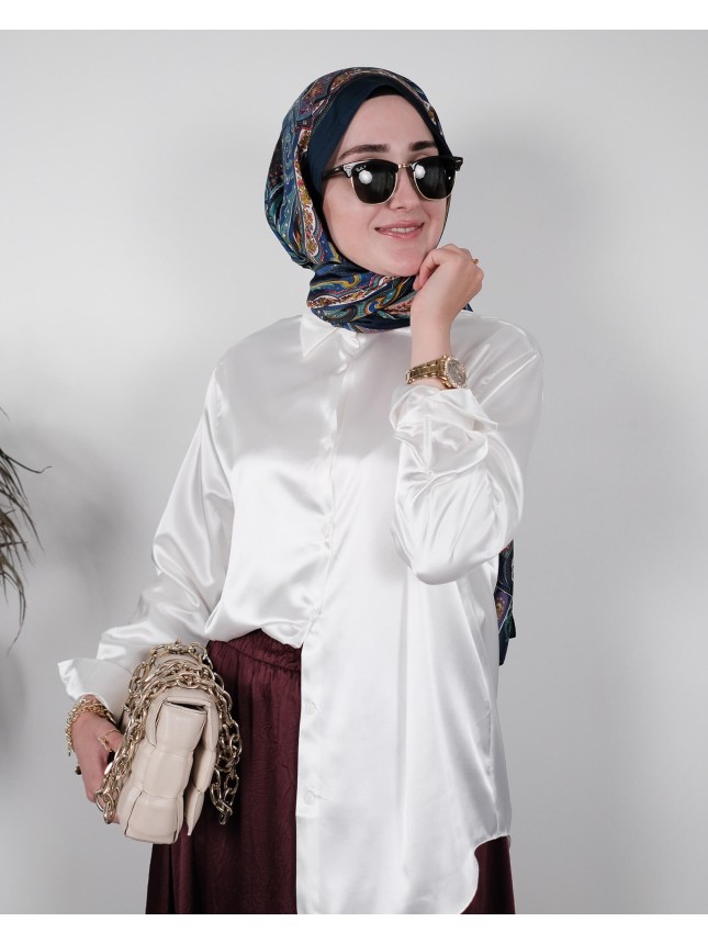 Rumi Desenli Saten Şal