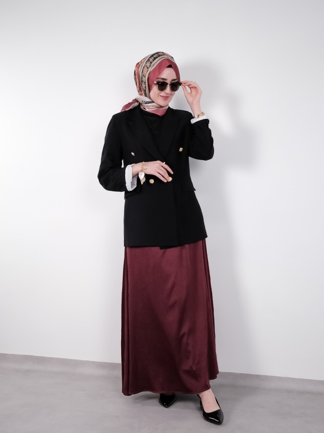 Gold Düğmeli Siyah Blazer Ceket